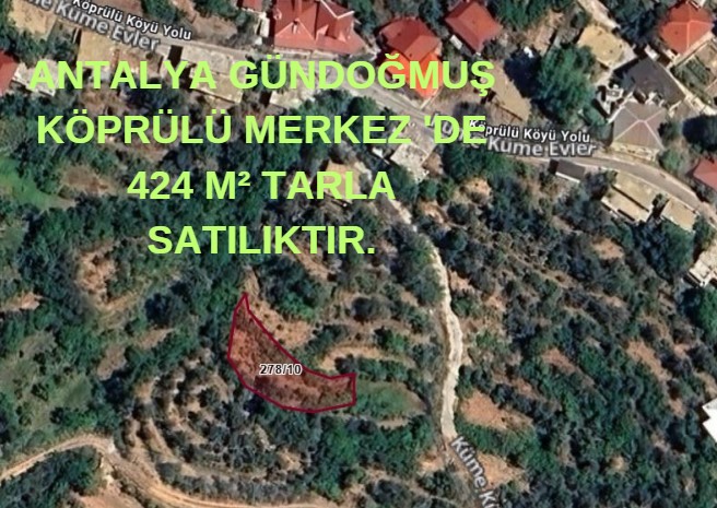 ANTALYA GÜNDOĞMUŞ KÖPRÜLÜ MERKEZ 'DE 424 M² TARLA SATILIKTIR. - ANTALYA GÜNDOĞMUŞ fotoğraf 6